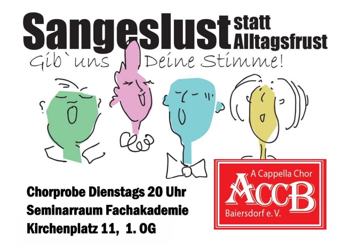 Sangeslust statt Alltagsfrust - Gib' uns Deine Stimme!